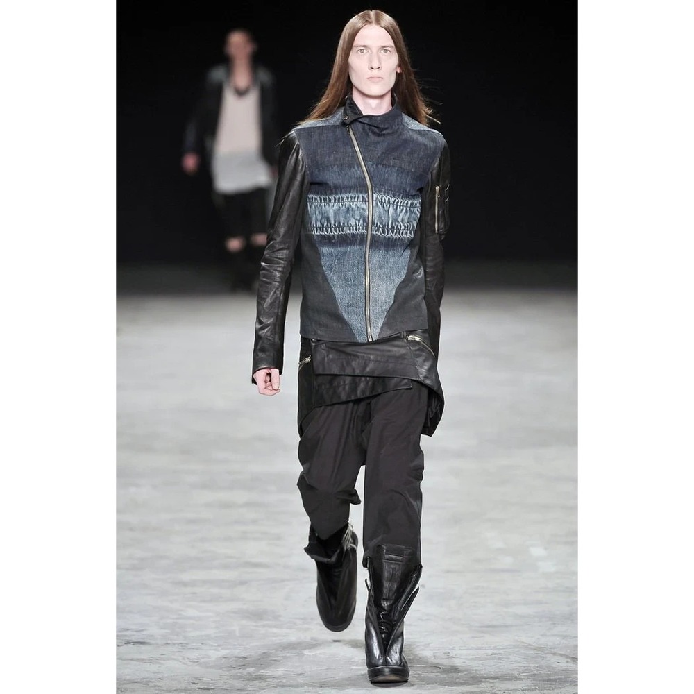 Rick Owens SS10 Release Jacket size XS Gradient Denim Lamb Leather